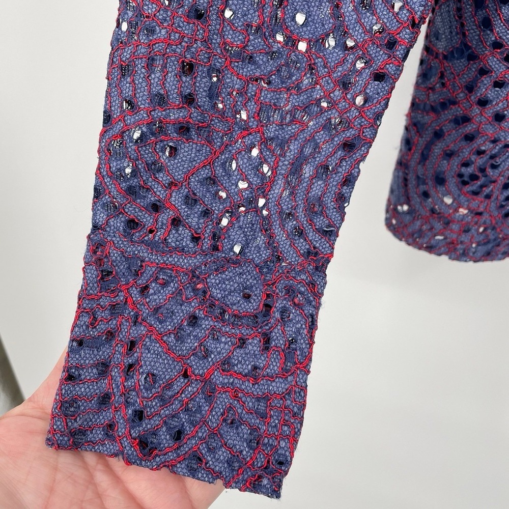 Banana Republic Lace Top Women's Medium Long Sleeve Professional Career Office - Picture 3 of 7